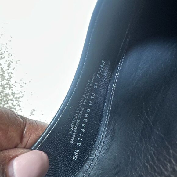 Tory Burch Black Leather Cap Toe Wedge Shoes 7.5 - Picture 9 of 9